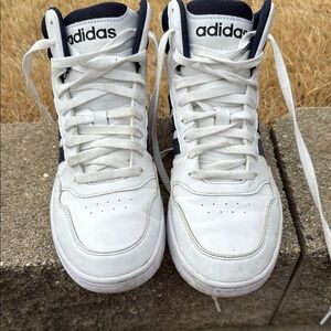 Adidas White and Black High-Top Sneakers